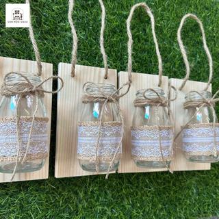 Bảng gỗ kèm lọ thủy tinh OABU decor treo tường, trồng cây thủy sinh, bảng 10x17cm, lọ 200ml 03_A