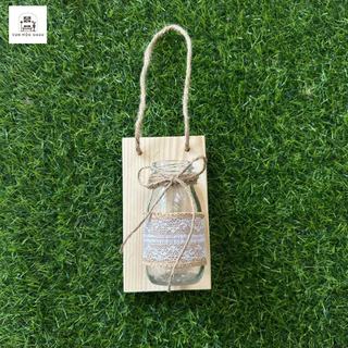 Bảng gỗ kèm lọ thủy tinh OABU decor treo tường, trồng cây thủy sinh, bảng 10x17cm, lọ 200ml 03_A