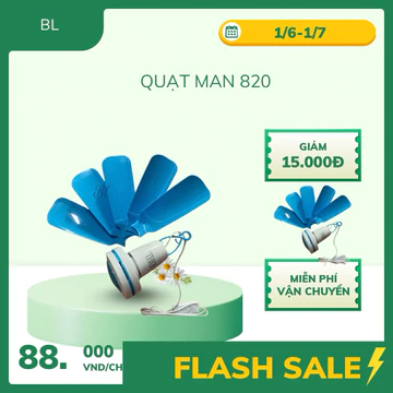 Quạt Màn 5 cánh 820 , Quạt treo màn, treo mùn đuổi muỗi, Quạt cho em bé, Quạt Trần siêu êm