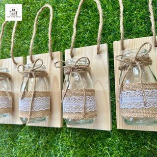 Bảng gỗ kèm lọ thủy tinh OABU decor treo tường, trồng cây thủy sinh, bảng 10x17cm, lọ 200ml 03_B