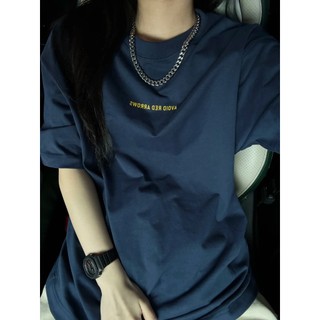 Áo Thun Navy Nữ Cao Cấp CHEPOL unisex 100% Cotton Thoáng Mát, Thấm Hút, Áo Phông cổ tròn form oversize BASIC CP_x9372
