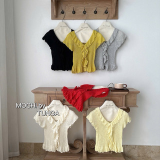 LT - Áo len nữ vạt bèo cộc tay xinh xắn, chất len giấy mềm mỏng free size 1032