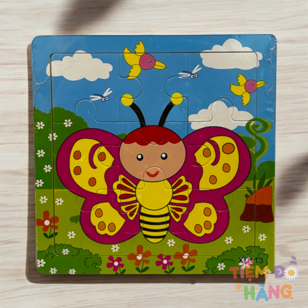 Đồ Chơi Gỗ Tranh Ghép Hình Gỗ 9 Miếng, Đồ Chơi Phát Triển Trí Tuệ Cho Bé