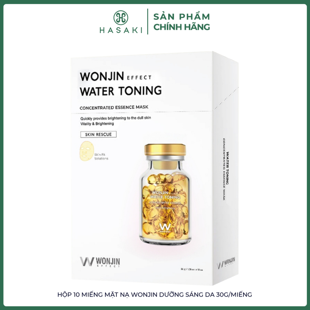 Hộp 10 Miếng Mặt Nạ Wonjin Dưỡng Sáng Da 30g/M