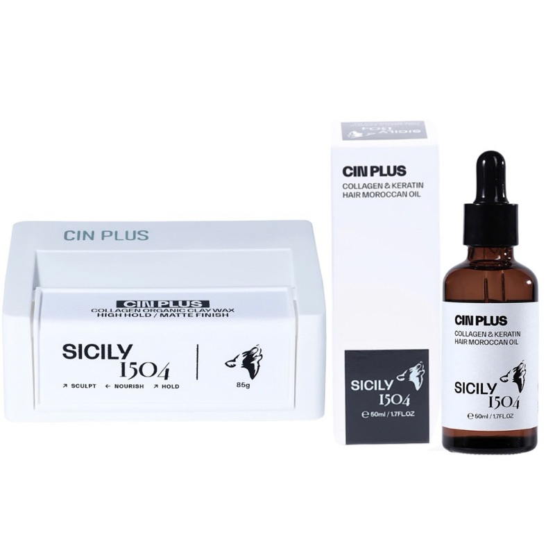 [Thanh lý nghỉ bán ] Sáp CINPLUS CLAY WAX SICILY 1504 vuốt tóc Nam tạo kiểu cứng mờ - Hũ 30/85g