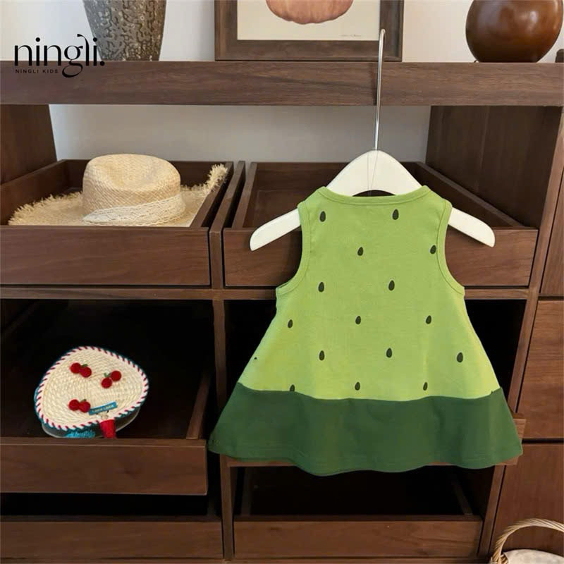 (Order) Váy hoạ tiết dưa hấu mát mẻ mùa hè phong cách ngộ nghĩnh dành cho bé gái gì