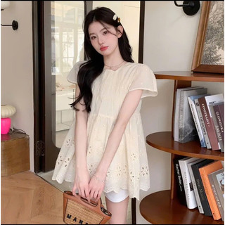 Set bộ bầu + áo babydoll bầu thời trang thiết kế dập hoa chất đũi lụa (có size)