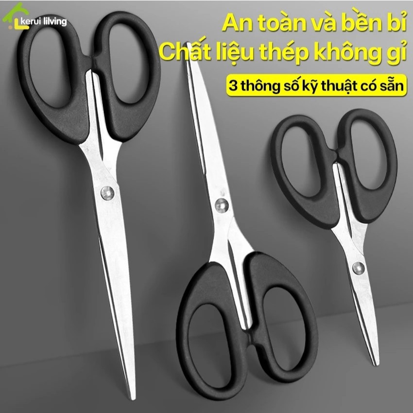 Kéo Văn Phòng Lưỡi Thép Không Gỉ , Kéo Cắt Giấy Đa Năng Học Sinh Văn Phòng