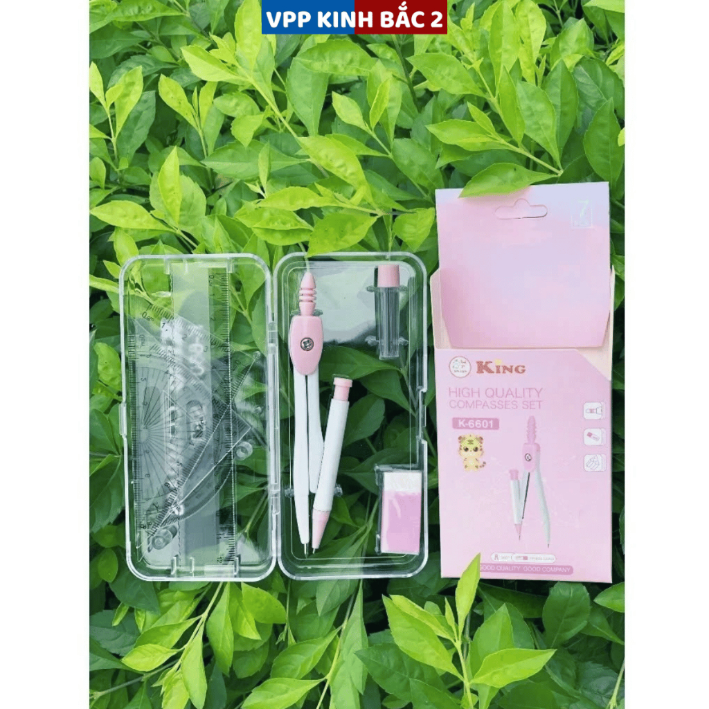 Set Bộ Compa Chì Kim 7 Chi Tiết KingSL Phù Hợp Cho Học Sinh, Văn Phòng
