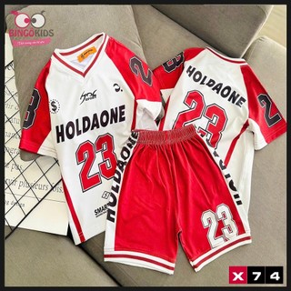 Đồ bộ đùi bé trai chất thun lạnh cổ bo dệt in thể thao cực ngầu cho bé có cân nặng từ 12 đến 45kg