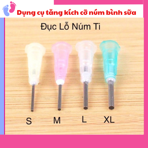 Đục lỗ núm ti, dụng cụ làm tăng size núm bình sữa cho bé saubabi