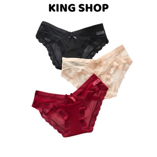 Combo 4 Quần Lót Nữ Cotton Ren Hoa Xinh Phối Lưới, Quần Chip Mềm Sexy Tôn Dáng King Shop L-8136