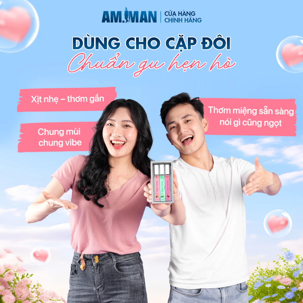 Xịt Thơm Miệng AM MAN 10ml Hương Vị Trái Cây Tự Nhiên Ngọt Ngào,Kháng Khuẩn,Hơi Thở Thơm Mát,Làm Dịu Nhẹ Khoang Miệng
