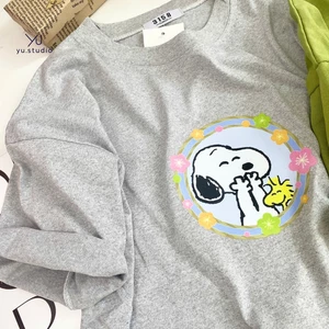 Áo thun nữ YUSTUDIO 3158 cotton khô, áo phông nữ form rộng tay lỡ mẫu Snooppy Mùa Hè