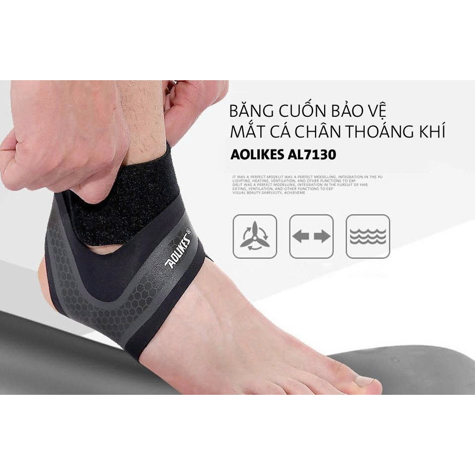 Băng quấn cổ chân AOLIKES đai bảo vệ cổ chân đá bóng, thể thao tránh lật khớp chân.