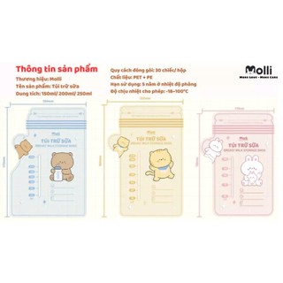 Túi trữ sữa mẹ Molli nhiều dung tích