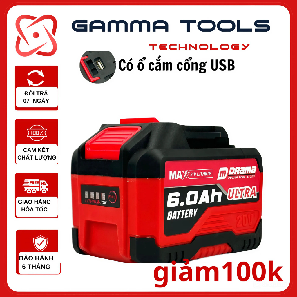 Pin DRAMA Ultra 15 cell Mạch 4 mosfet Cell pin 2000mah Có cổng cắm USB ...
