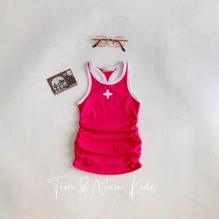 D11-Đầm body bé gái nhún eo sang chảnh chất thun bozip - Size 10-40Kg