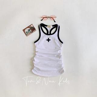 D11-Đầm body bé gái nhún eo sang chảnh chất thun bozip - Size 10-40Kg
