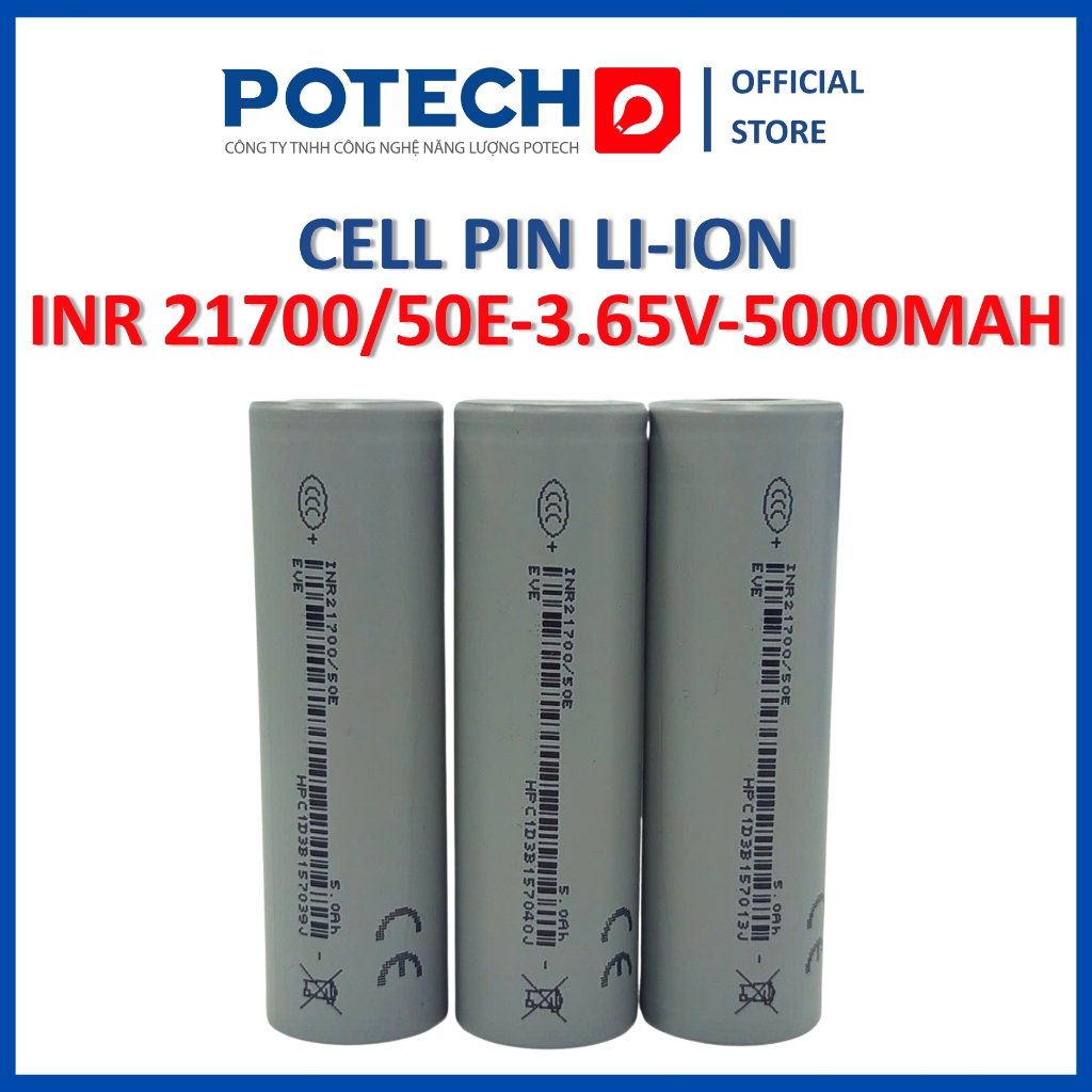 [HÀNG LOẠI A] Pin INR 21700/50E-3.65V-5000mAh, cell pin EVE 21700- 3.6V ...