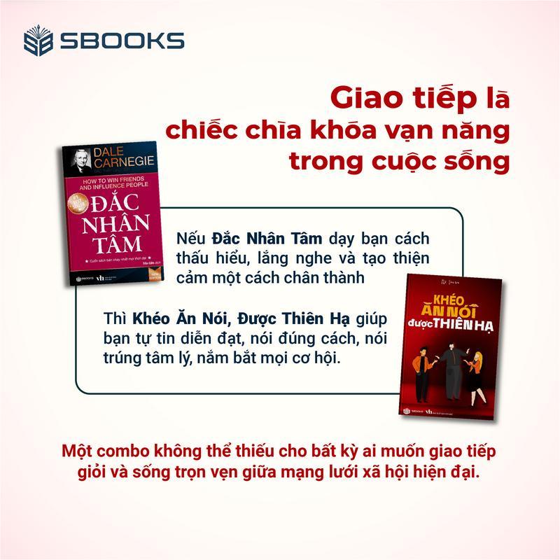 Sách Combo 2 Cuốn : Đắc Nhân Tâm + Khéo Ăn Nói Được Thiên Hạ - Sbooks Store