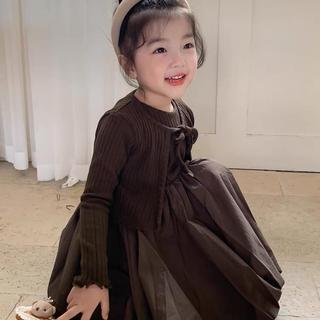 D11-Set đầm phối áo khoác cardigan cho bé gái cực xinh - Size 8-30Kg