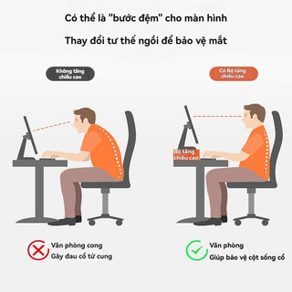 Vật liệu gỗ chất lượng cao Kệ máy tính Giá đỡ màn hình Kệ Giá Đỡ Màn Laptop Máy Tính Kiêm