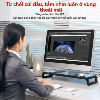 Vật liệu gỗ chất lượng cao Kệ máy tính Giá đỡ màn hình Kệ Giá Đỡ Màn Laptop Máy Tính Kiêm