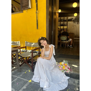 Váy Thắt Nơ Ba Tầng Caro DamibyQuynh