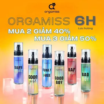 Body Mist Nước Hoa Hữu Cơ Khử Mùi Nam Nữ ORGAMISS - Chai Xịt 105ML Và 30ML - Thơm Body mist unisex