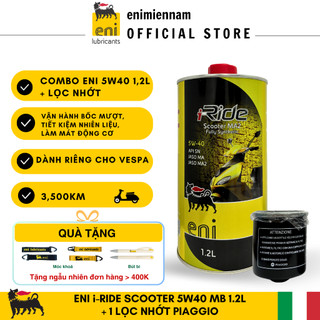 (Nhập khẩu) Combo Eni Scooter MA2 5W40 1.2L + Lọc nhớt cho Vespa/Piaggio