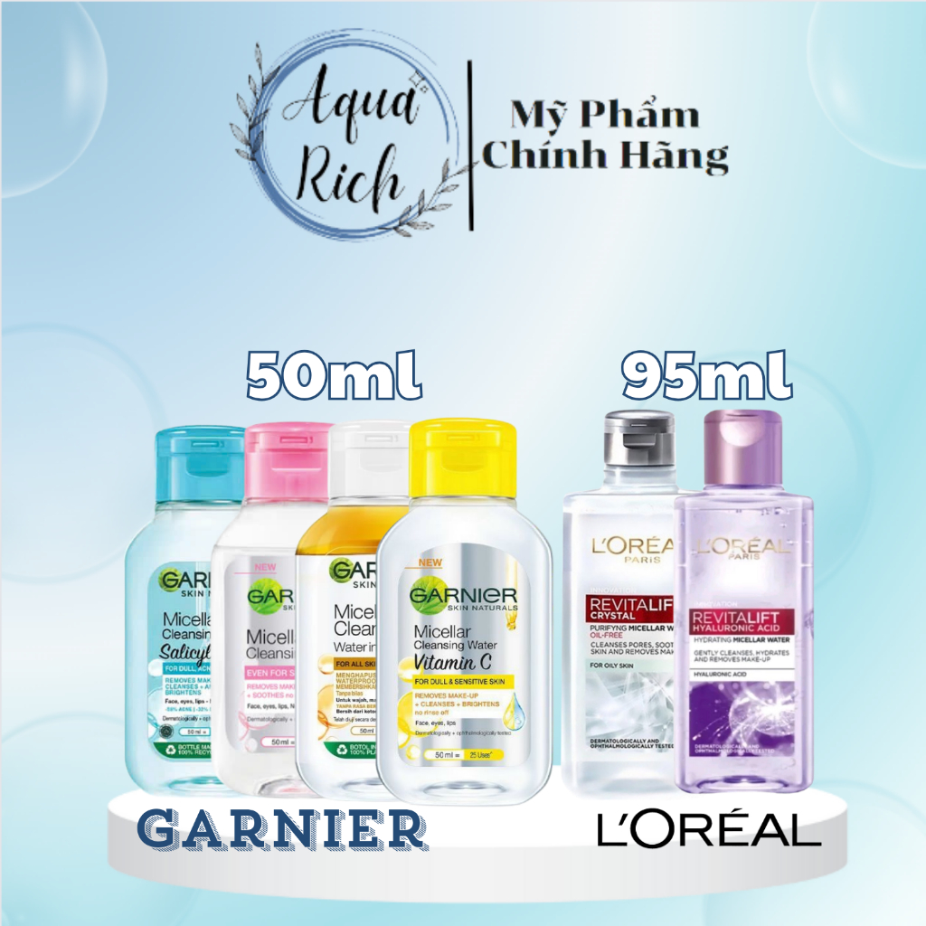 Tẩy Trang Garnier 50ml - Loreal 95ml - Mini