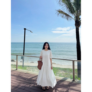 Slow dress - Đầm kẻ babydoll dáng dài Ma Vie