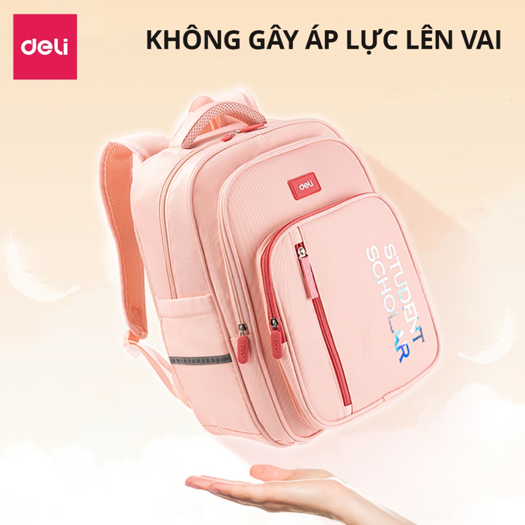 Balo Chống Gù Cao Cấp Deli - Cặp Công Thái Học Chất Bền, Nhẹ, Chống Thấm Nước Thoải Mái