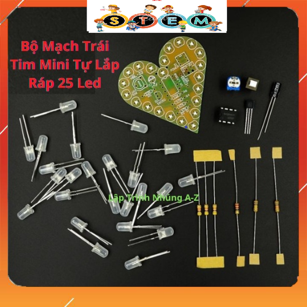[Stem A-Z][G26] Bộ Mạch Trái Tim Mini Tự Lắp Ráp 25 Led | Shopee Việt Nam