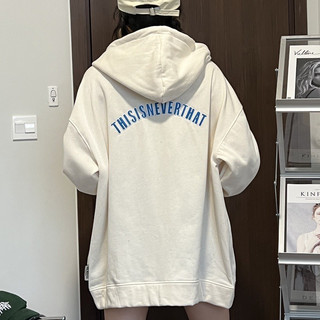Áo Khoác Nỉ In Chữ NEVER Hoodie Zip Unisex Nam Nữ Form Rộng Phong Cách Hàn Quốc