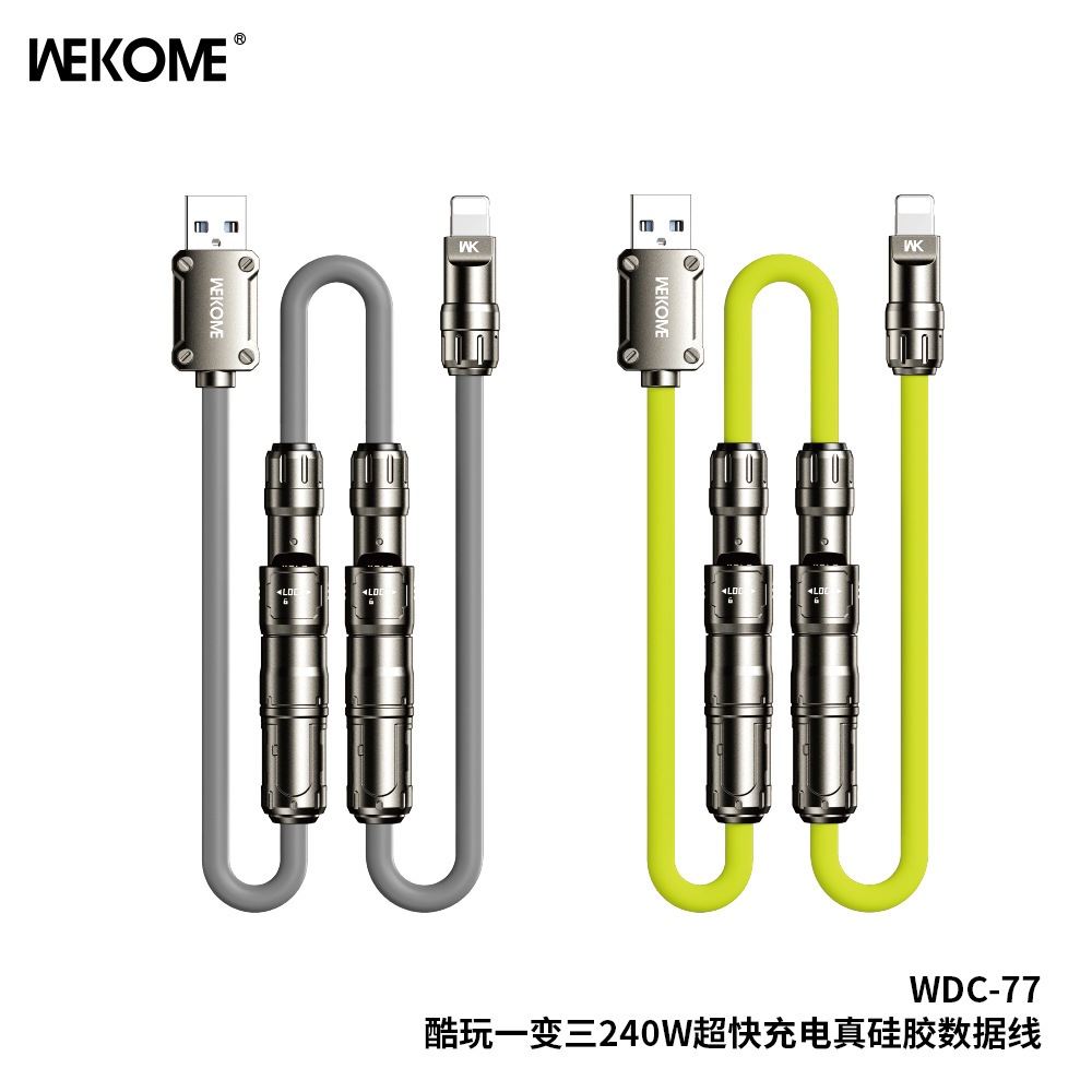 Dây Cáp Sạc Nhanh Type C 1.6 mét - 240W - Hãng WEKOME WDC-77 – Hỗ Trợ PD, QC– Dây Silicon Siêu Bền