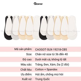 Combo 10 đôi tất nữ lười đi giày cao gót GOMTAT, có đệm silicon chống tuột gót - CAOGOT-SUX-19218-CB10