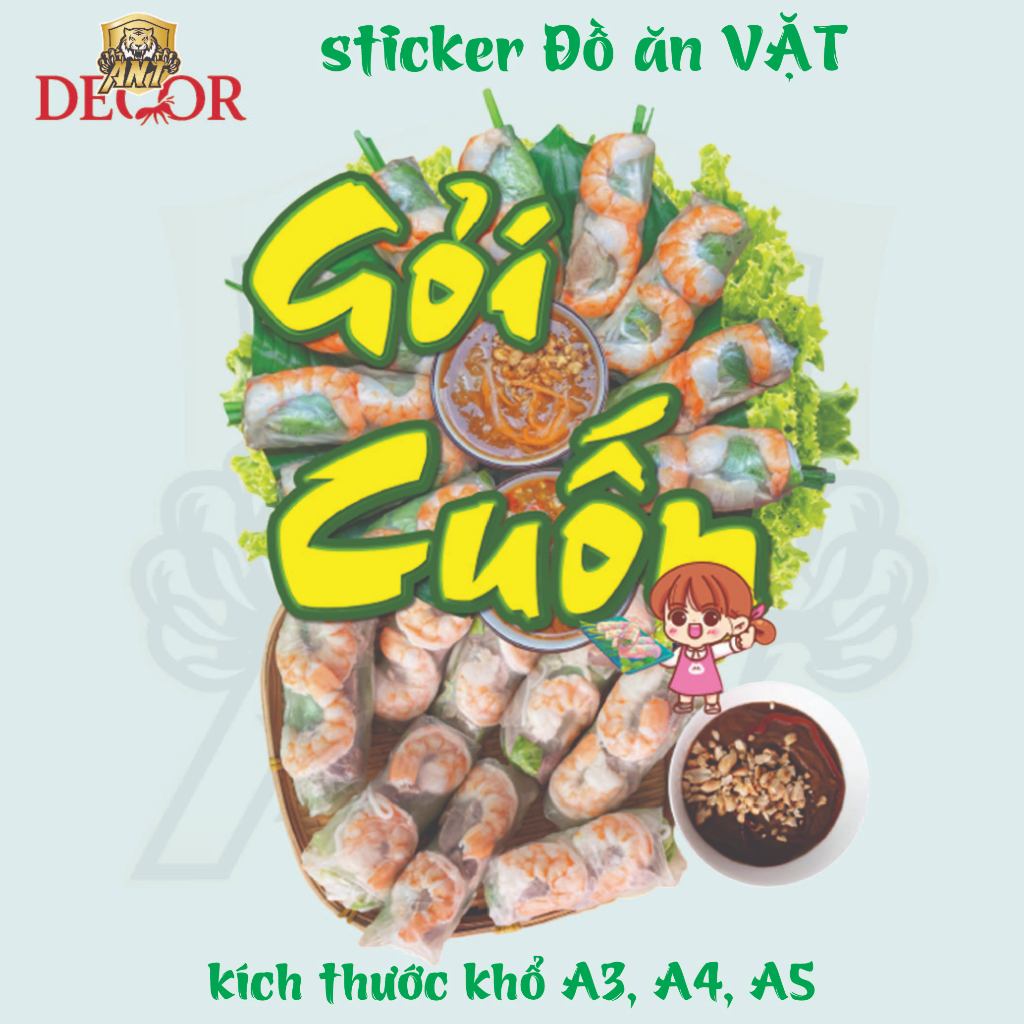 🥗 DECAL GỎI CUỐN – TEM DÁN ĐẸP, NỔI BẬT CHO QUÁN ĂN VẶT