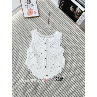 LT - Áo ren nữ sát nách vạt bầu dáng babytee siêu cưng, free size 1034