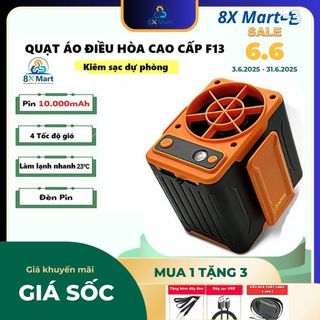 Quạt Đeo Thắt lưng F13 - Kiêm Sạc Dự Phòng ( siêu mát ) pin 10,000mah, sử dụng liên tục 12-30 tiếng