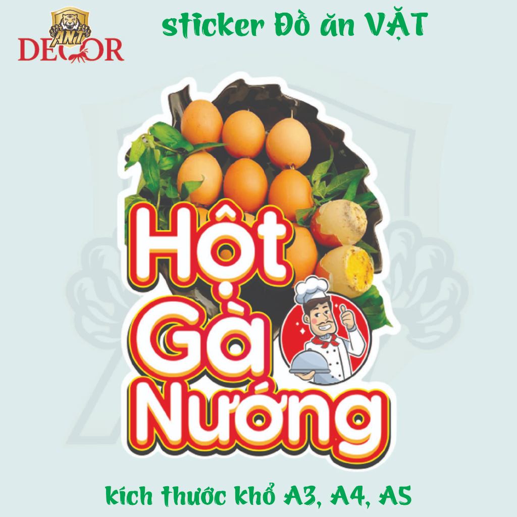 🥚 DECAL HỘT GÀ NƯỚNG – TEM DÁN ĐẸP MẮT CHO MÓN ĂN VẶT🔥