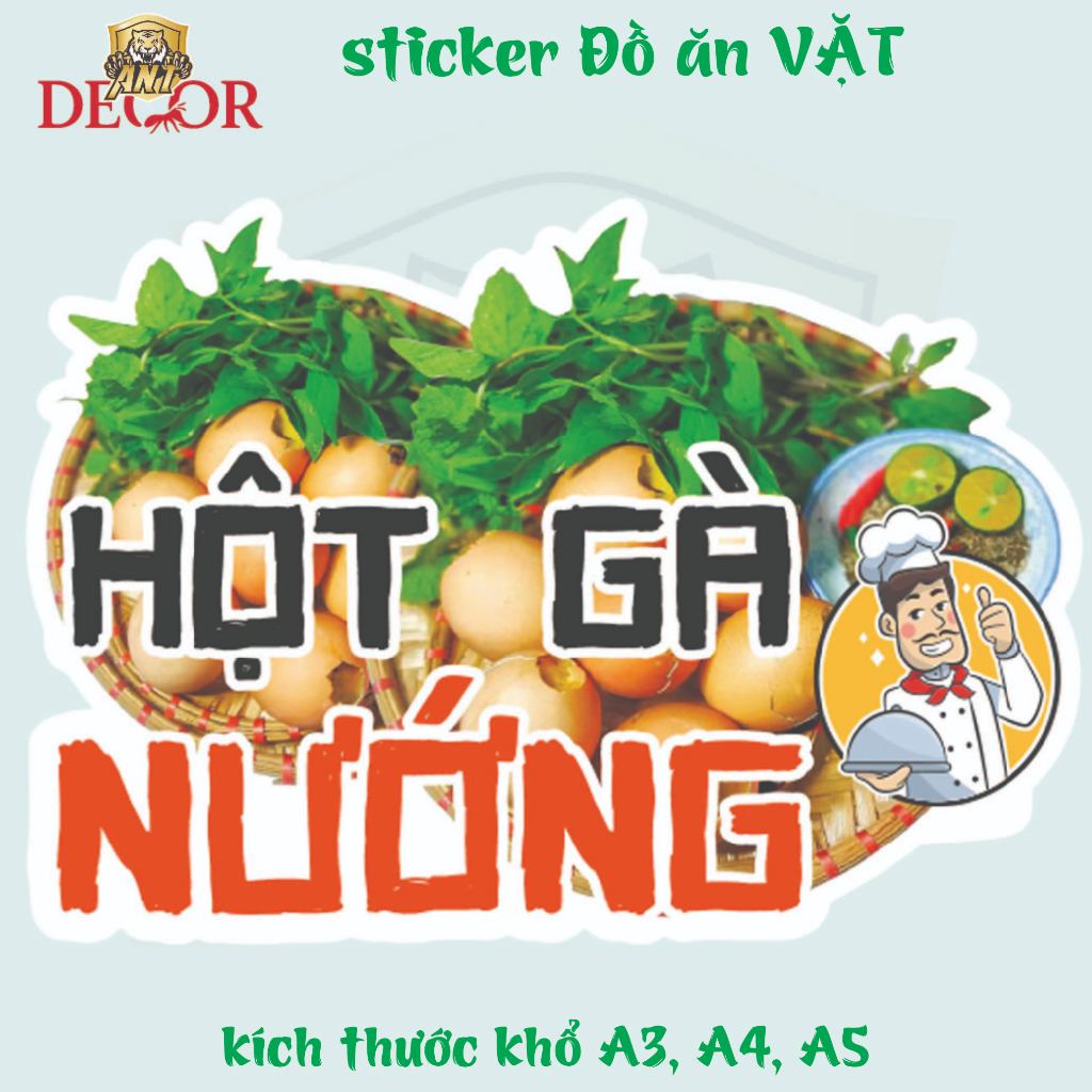 🥚 DECAL HỘT GÀ NƯỚNG – TEM DÁN ĐẸP MẮT CHO MÓN ĂN VẶT🔥