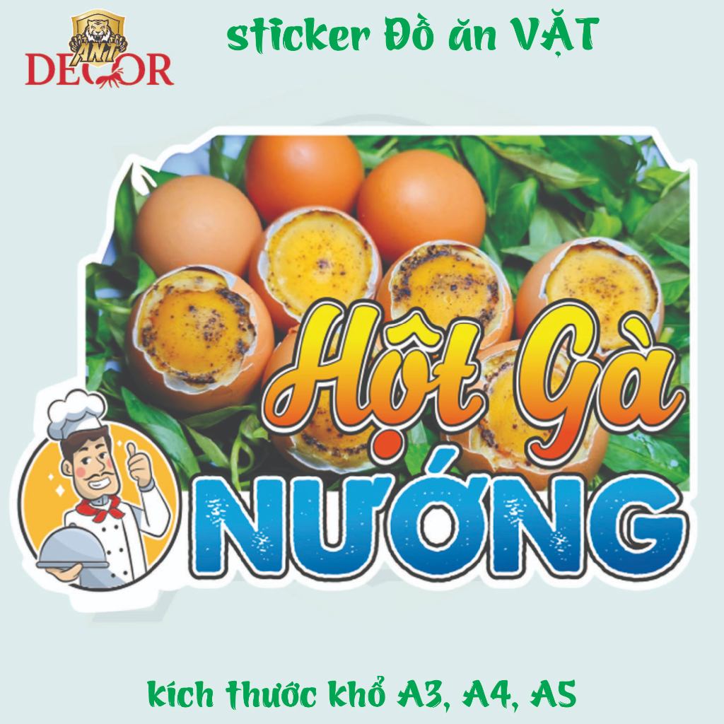 🥚 DECAL HỘT GÀ NƯỚNG – TEM DÁN ĐẸP MẮT CHO MÓN ĂN VẶT🔥