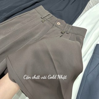 Quần Baggy Công Sở Đỉa Đôi Dáng Thụng Chất Vải GOLD NHẬT Dành Cho Nấm Lùn 92-94cm [Mã 04]