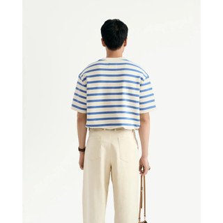 Áo thun nam tay ngắn sọc ngang lớn jacquard Form loose - ROUTINE 10S25TSS050