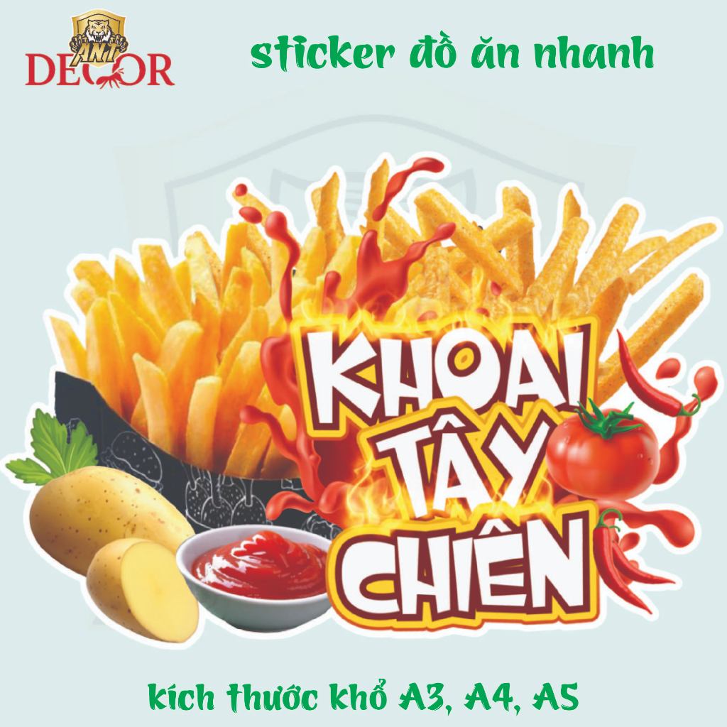 🍟 DECAL KHOAI TÂY CHIÊN – TEM DÁN SIÊU ĐẸP CHO MÓN CHIÊN GIÒN HẤP DẪN 🔥