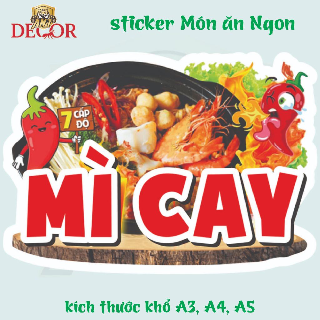🌶️ DECAL MÌ CAY – TEM DÁN SIÊU NGẦU CHO MÓN MÌ HÀN ĐẬM VỊ 🔥