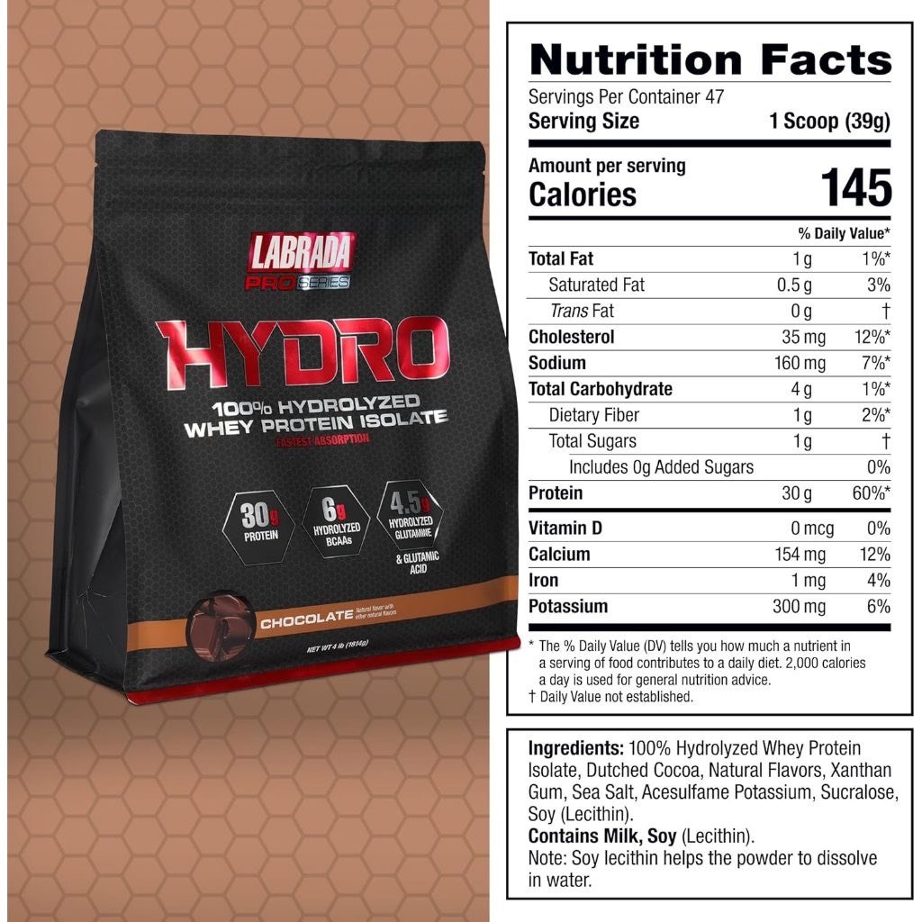 [BBT][TẶNG BÌNH] Sữa Bổ Sung Đạm Labrada Whey HYDRO (1.8kg) Whey Protein Hydrolyzed Isolate