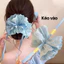Dây cột tóc ren scrunchies 4 lớp dây rút có thể điều chỉnh phong cách Hàn Quốc